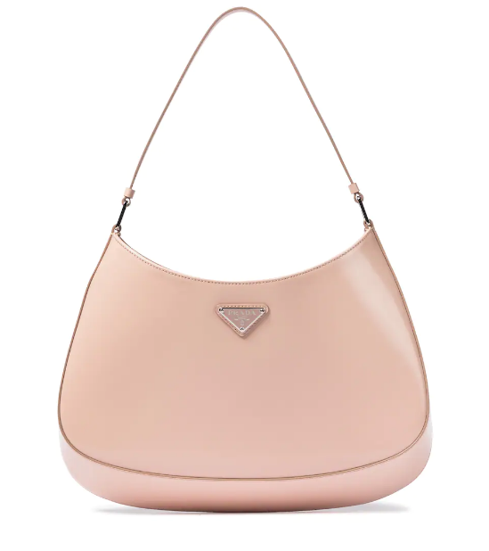 Prada Woman Pastel Pink Leather Cleo Shoulder Bag