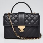 CHANEL Black Gold Class CC Top Handle Bag