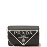 PRADA Triangle logo buffed shoulder bag Black