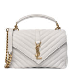 SAINT LAURENT Matelasse Chevron Bag White