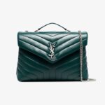 SAINT LAURENT Matelasse Chevron Bag Green