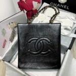 Chanel Shiny Black  Shopping Bag