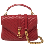 SAINT LAURENT Matelasse Chevron Bag Maroon