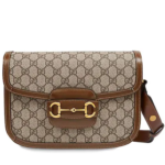 Gucci 1955 Horsebit Supreme Shoulder Bag in Brown