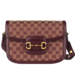 Gucci 1955 Horsebit Supreme Shoulder Bag in Burgundy