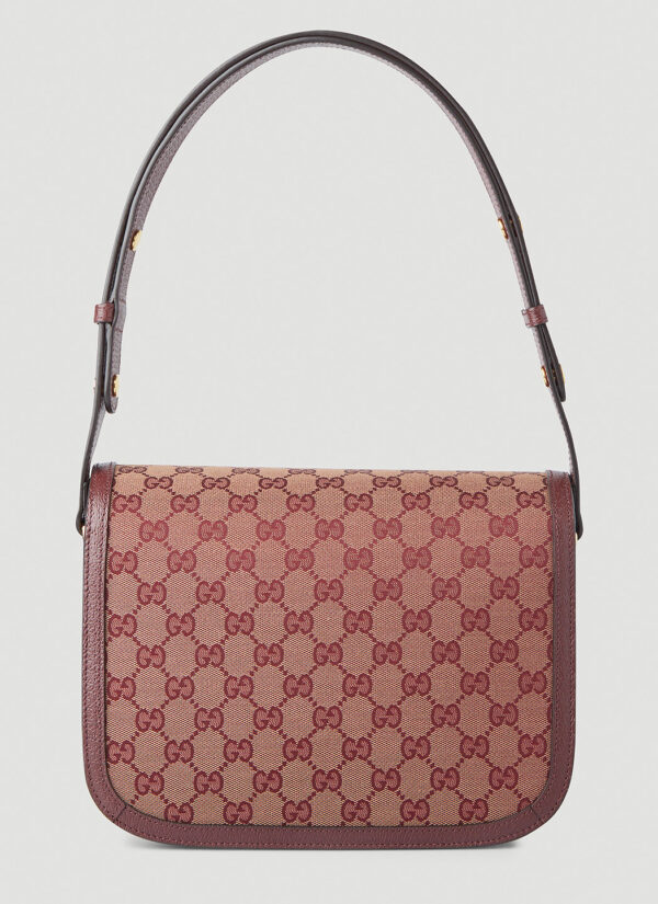 Gucci 1955 Horsebit Supreme Shoulder Bag in Burgundy - Image 5