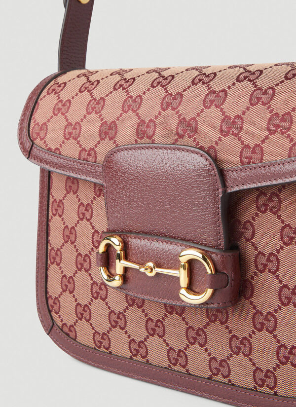 Gucci 1955 Horsebit Supreme Shoulder Bag in Burgundy - Image 4