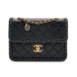 Chanel Black Braided Edge Mini Flap Bag Black