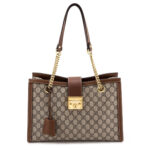 Gucci GG Supreme Padlock Shoulder Bag Brown