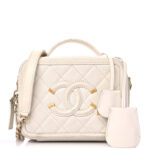 Chanel Small CC Filigree Vanity Case in White