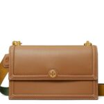 Tory Burch T Monogram Leather Shoulder Bag Moose