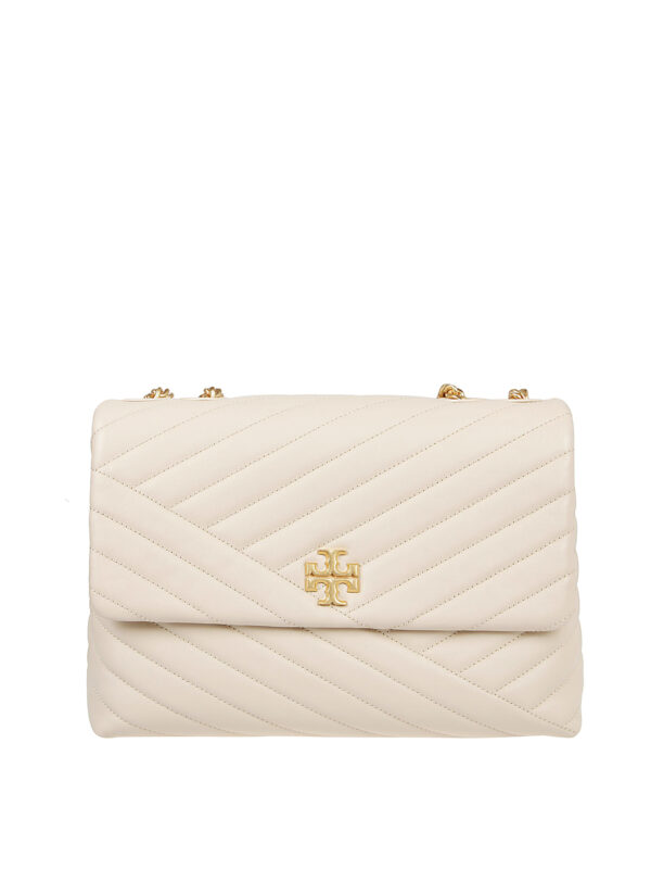 Tory Burch Kira chevron convertible shoulder bag White