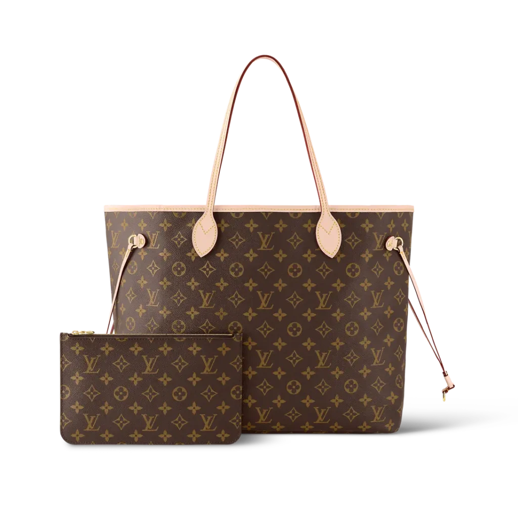 Louis Vuitton Neverfull Monogram 100% Cowhide Leather