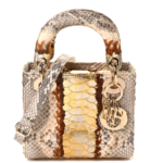 Snakeskin Mini Lady Dior Beige Gold