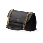 Prada Medium saffiano-look Black leather shoulder bag