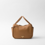 Prada Top Handle Bag in Caramel Leather