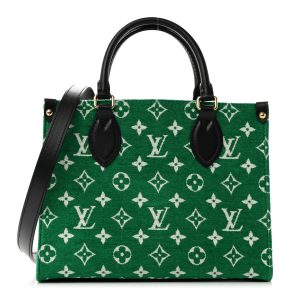LOUIS VUITTON ONTHEGO PM VELVET TOTE GREEN