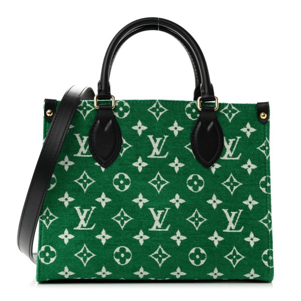 LOUIS VUITTON ONTHEGO PM VELVET TOTE GREEN