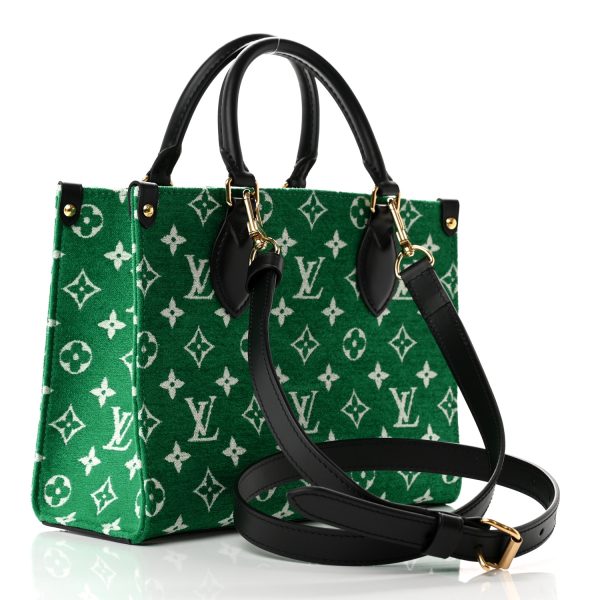 LOUIS VUITTON ONTHEGO PM VELVET TOTE GREEN