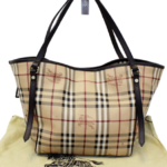 BURBERRY Haymarket Check PVC Tote Bag