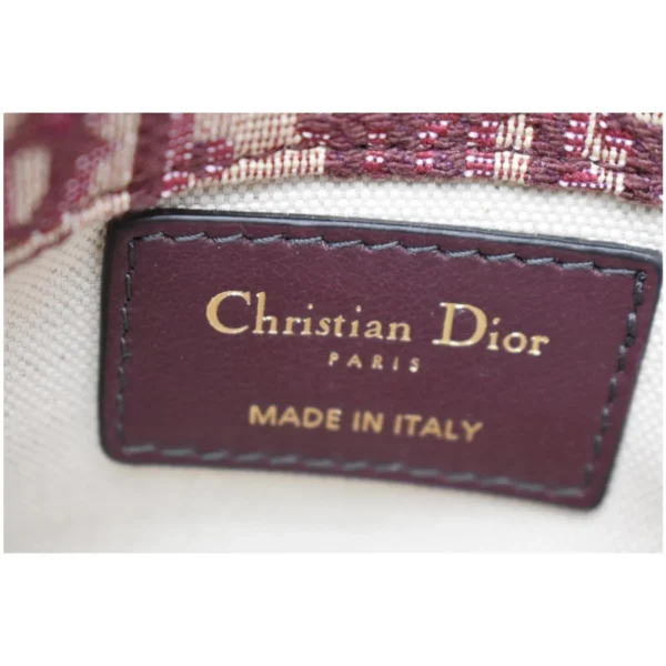 DIOR Saddle Oblique Jacquard Belt Burgundy Bag