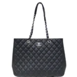 CHANEL Large Classic Caviar Leather Tote Shoulder Black Bag