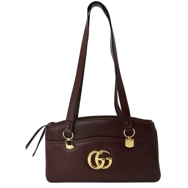 GUCCI Arli Leather Top Handle Burgundy Bag