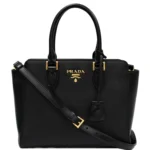 PRADA Borsa A Mano Saffiano Leather Tote Black Bag