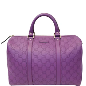 GUCCI Medium Joy ssima Leather Boston Bag Purple