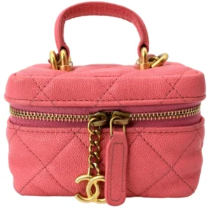 CHANEL Vanity Case Small Leather Crossbody Pink Bag