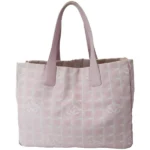 CHANEL CC Logo Travel Line Large Nylon Tote Light Pink Bag