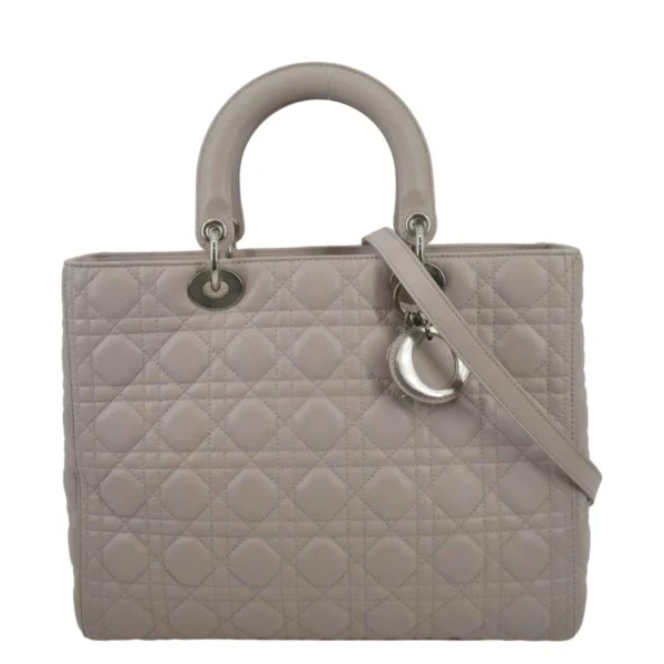 DIOR Lady Large Quilted Leather Pink Bag