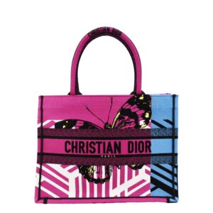 CHRISTIAN DIOR Butterfly Book Canvas Tote Pink bag