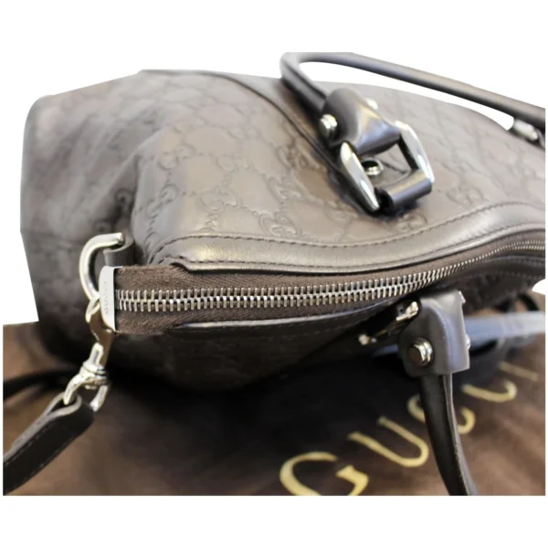 GUCCI Dark Brown Leather Shoulder Bag