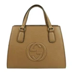 GUCCI Soho Leather Top Handle Hobo Beige Bag