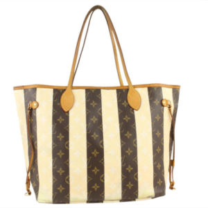 Louis Vuitton Limited Rare Stripe Monogram Neverfull MM Tote 4LV1019