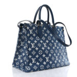 Louis Vuitton Onthego MM Denim Jacquard Textile Navy Blue M59608