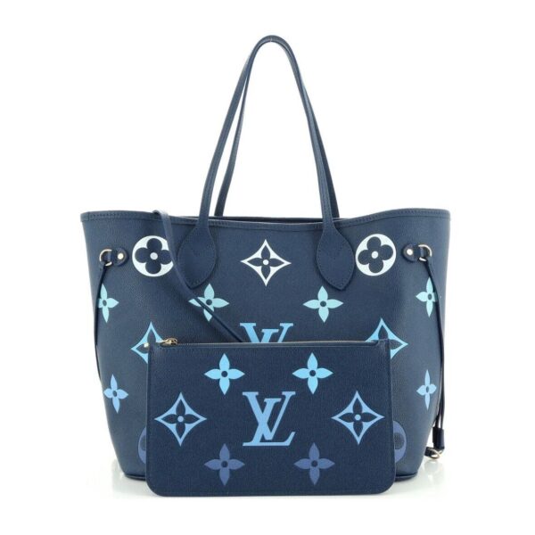 Louis Vuitton Neverfull MM Leather Tote Bag - Gradient Blue