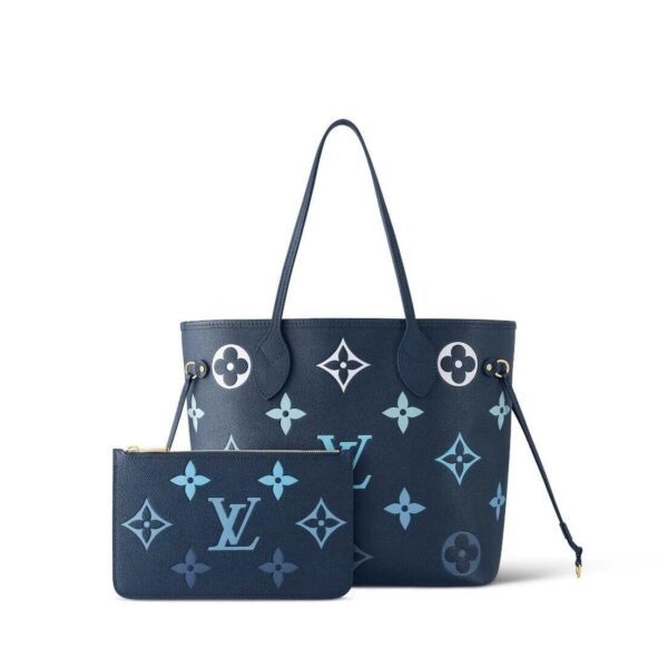 Louis Vuitton Neverfull MM Leather Tote Bag - Gradient Blue