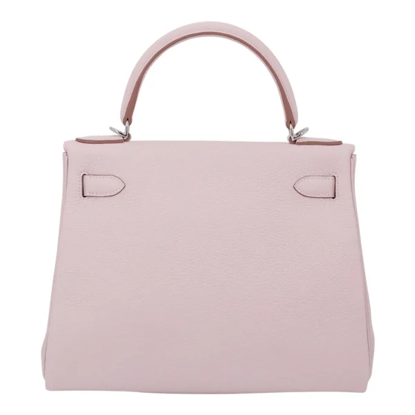 Hermes Kelly 20cm Bag In Mauve Pale Clemence Leather