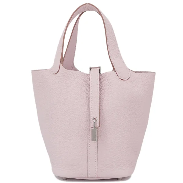 Hermes Picotin Lock 22 Bag In Mauve Pale Clemence Leather