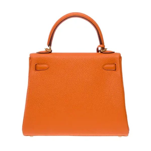 Hermes Kelly 20cm Bag In Orange Clemence Leather