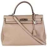 Hermes Kelly 20cm Bag In Grey Clemence Leather GHW