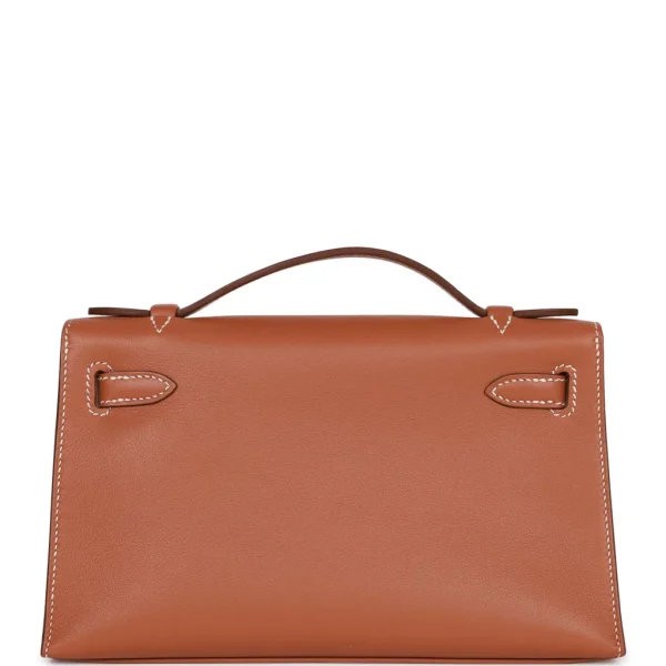 Hermès Kelly Pochette Gold Swift Palladium Hardware