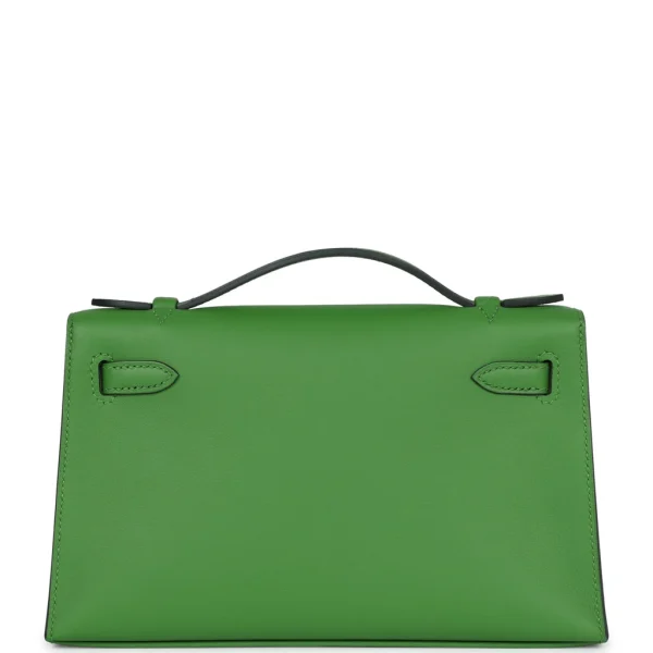 Hermès Kelly Pochette Vert Yucca Swift Gold