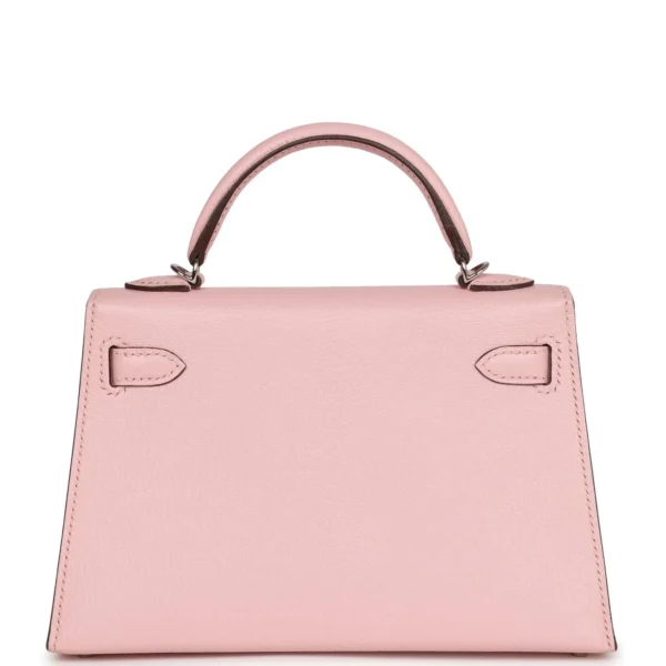 Hermes Kelly 20cm Bag In Pink Clemence Leather GHW