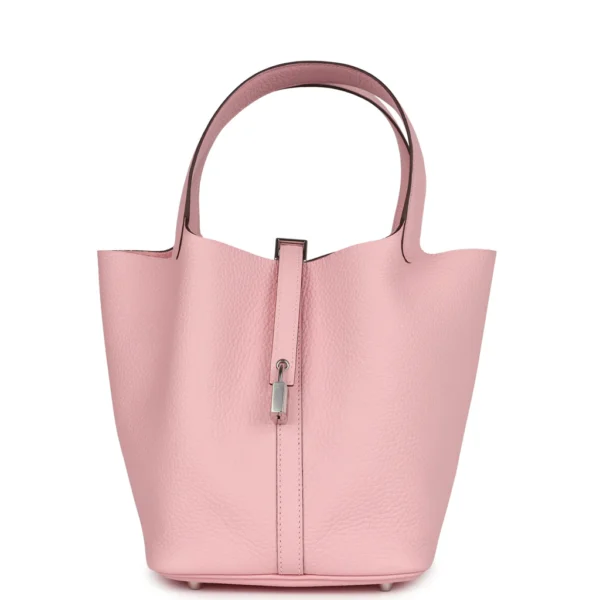 Hermès Picotin 22 Rose Sakura Clemence Palladium Hardware