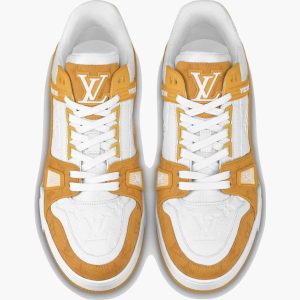 Louis Vuitton Trainer Yellow Monogram Denim White