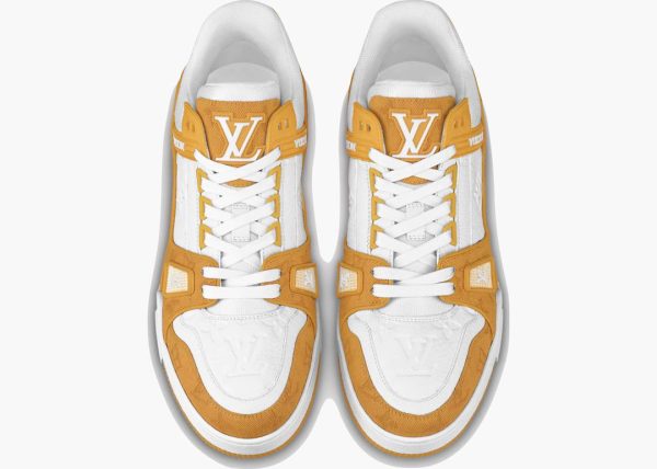 Louis Vuitton Trainer Yellow Monogram Denim White