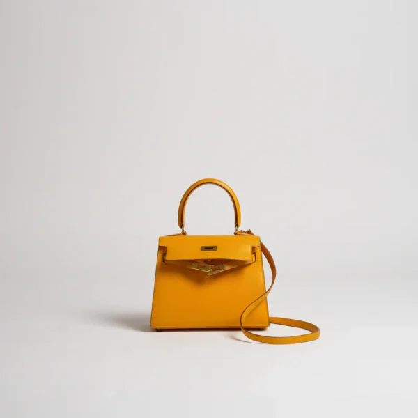 Hermes Kelly 20cm Bag In Yellow Clemence Leather